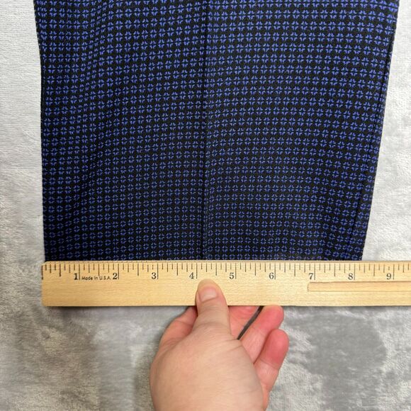 Chicos Slim Leg Pant Womens XL Blue Black Geometric Twill Flat Front Pockets - Picture 8 of 8